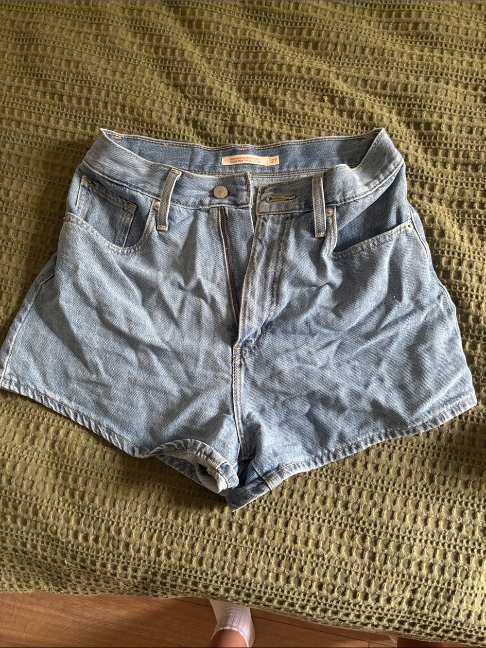 Levi's Light Blue High-Waist Denim Shorts